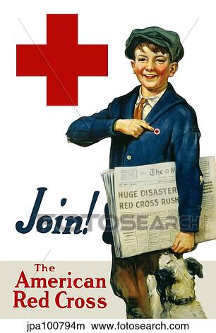 Vintage World War One poster of a smiling paper delivery boy with his dog. View Large Illustration Stock Illustration - Vintage World War One poster of a smiling paper delivery boy with his dog.. Fotosearch