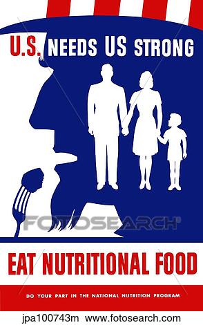 Vintage WPA poster of Uncle Sam taking a bite of food. View Large Illustration Stock Illustration - Vintage WPA poster of Uncle Sam taking a bite of food.. Fotosearch