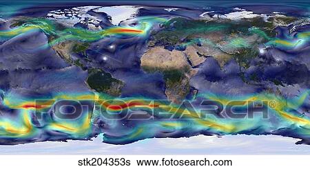 Visualization of global winds. View Large Photo Image Stock Photograph - Visualization of global winds.. Fotosearch