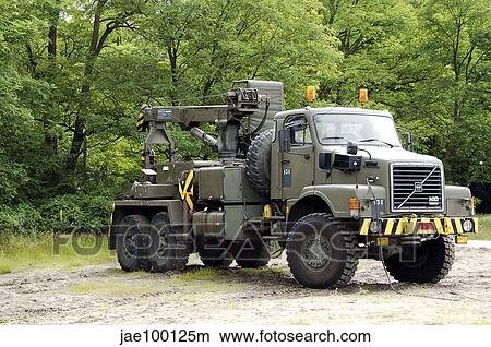 Volvo N10 truck (crane) of the Belgian Army. View Large Photo Image Picture - Volvo N10 truck (crane) of the Belgian Army.. Fotosearch