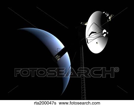 Stock Illustration - Voyager 1 at Neptune.. Fotosearch