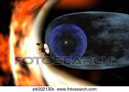 Voyager 2 spacecraft studies the outer limits of the heliosphere. View Large Illustration Stock Illustration - Voyager 2 spacecraft studies the outer limits of the heliosphere.. Fotosearch