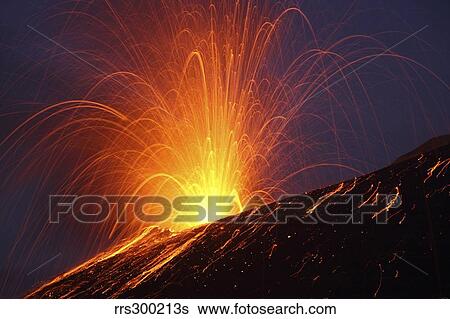 Stock Photograph - Vulcanian eruption of Anak Krakatau volcano, Sunda Strait, Java, Indonesia.. Fotosearch
