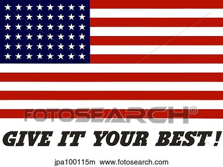 Stock Illustration - War propaganda poster featuring the American Flag.. Fotosearch