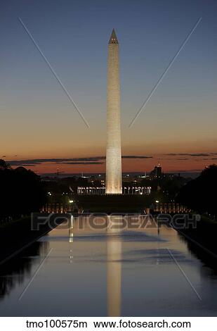 Picture - Washington Monument at sunset, Washinton D. C., USA.. Fotosearch