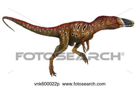 Stock Illustration - Watercolor painting of Xiongguanlong baimoensis.. Fotosearch