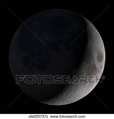 Waxing crescent moon. View Large Photo Image Stock Photograph - Waxing crescent moon.. Fotosearch