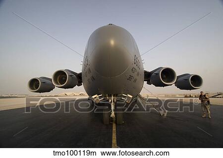 Wide angle view of the front end of a C-17 Globemaster III. View Large Photo Image Picture - Wide angle view of the front end of a C-17 Globemaster III.. Fotosearch