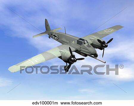 World War II era German aircraft with swastika flying in the sky. View Large Illustration Stock Illustration - World War II era German aircraft with swastika flying in the sky.. Fotosearch