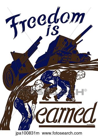 World War II poster of a tank and artillery gun on the backs of workers. View Large Illustration Stock Illustration - World War II poster of a tank and artillery gun on the backs of workers.. Fotosearch