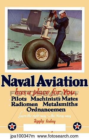 World War II poster of a U. S. Navy Seaman working on the landing gear of a plane. View Large Illustration Stock Illustration - World War II poster of a U. S. Navy Seaman working on the landing gear of a plane.. Fotosearch