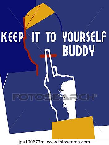 World War II poster showing the silhouette of a soldier with his finger to his lips. View Large Illustration Stock Illustration - World War II poster showing the silhouette of a soldier with his finger to his lips.. Fotosearch