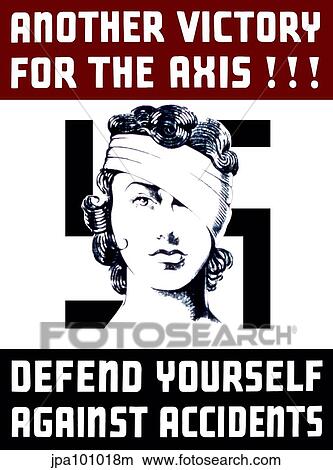 World War II propaganda poster of a woman with a bandage covering her eye. View Large Illustration Stock Illustration - World War II propaganda poster of a woman with a bandage covering her eye.. Fotosearch