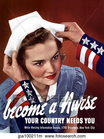 World War Two poster of Uncle Sam placing a hat on a smiling nurse. View Large Illustration Stock Illustration - World War Two poster of Uncle Sam placing a hat on a smiling nurse.. Fotosearch