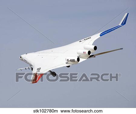 X-48B Blended Wing Body in flight. View Large Photo Image Picture - X-48B Blended Wing Body in flight.. Fotosearch