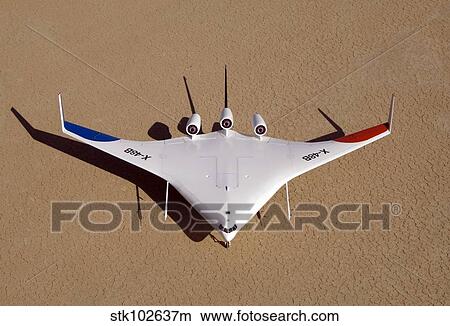 X-48B Blended Wing Body unmanned aerial vehicle. View Large Photo Image Picture - X-48B Blended Wing Body unmanned aerial vehicle.. Fotosearch