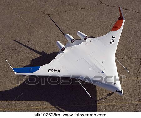 X-48B Blended Wing Body unmanned aerial vehicle. View Large Photo Image Picture - X-48B Blended Wing Body unmanned aerial vehicle.. Fotosearch