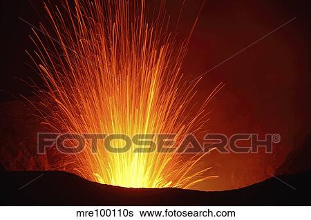 Yasur eruption, Tanna Island, Vanuatu. View Large Photo Image Stock Photograph - Yasur eruption, Tanna Island, Vanuatu.. Fotosearch
