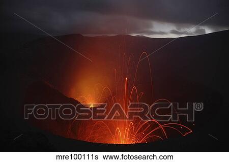Stock Photograph - Yasur eruption, Tanna Island, Vanuatu.. Fotosearch