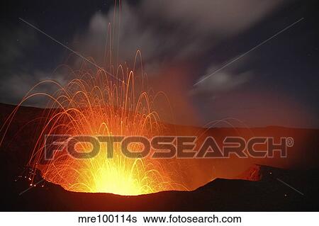 Yasur eruption, Tanna Island, Vanuatu. View Large Photo Image Stock Photograph - Yasur eruption, Tanna Island, Vanuatu.. Fotosearch
