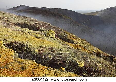 Yellow sulphurous deposits, Nyamuragira Volcano. View Large Photo Image Stock Photograph - Yellow sulphurous deposits, Nyamuragira Volcano.. Fotosearch