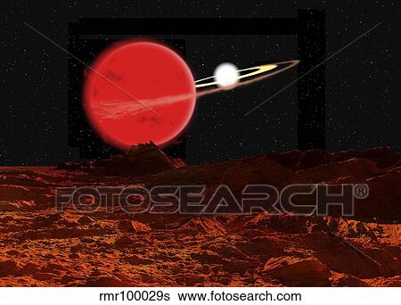 Zeta Piscium is a binary star system consisting of a red giant and a white dwarf. View Large Illustration Stock Illustration - Zeta Piscium is a binary star system consisting of a red giant and a white dwarf.. Fotosearch