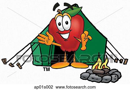 Apple camping View Large Clip Art Graphic Clipart - Apple camping. Fotosearch