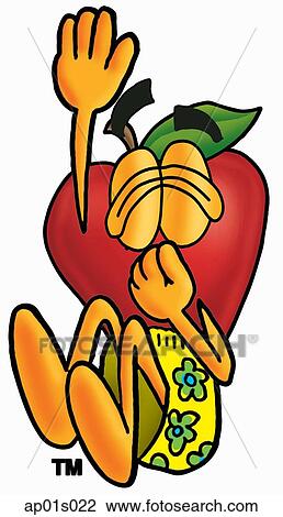 Clipart - Apple diving into water. Fotosearch