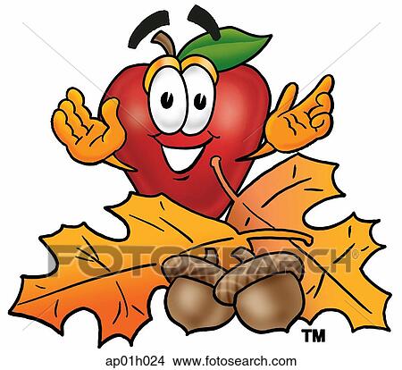 Apple in autumn View Large Clip Art Graphic Clipart - Apple in autumn. Fotosearch