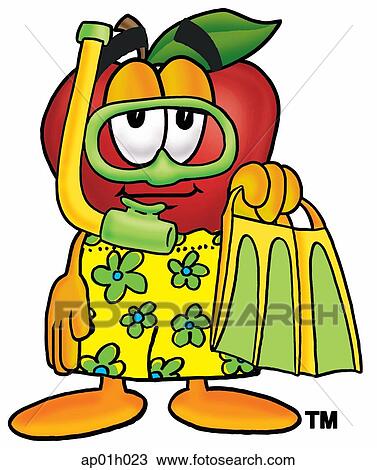 Apple in swim trunks View Large Clip Art Graphic Clipart - Apple in swim trunks. Fotosearch