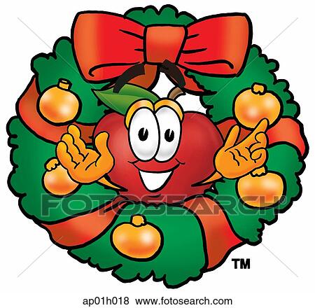 Apple in wreath View Large Clip Art Graphic Clip Art - Apple in wreath. Fotosearch