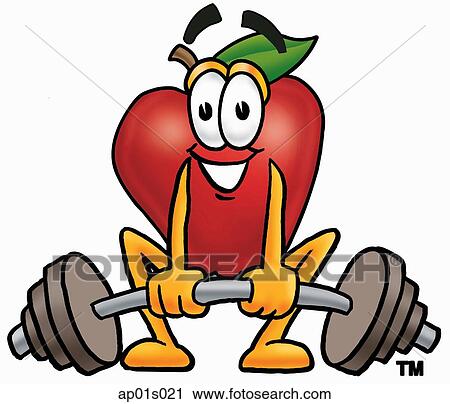 Apple lifting weights low View Large Clip Art Graphic Clipart - Apple lifting weights low. Fotosearch