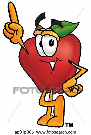 Clipart - Apple pointing up. Fotosearch