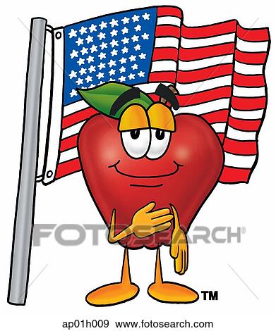 Apple saluting View Large Clip Art Graphic Clip Art - Apple saluting. Fotosearch