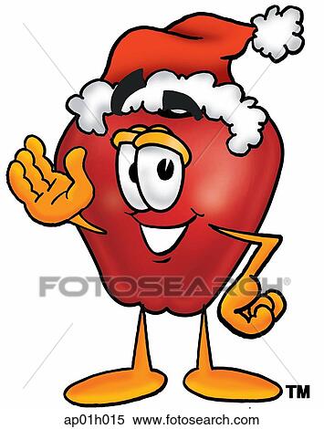 Clipart - Apple santa. Fotosearch