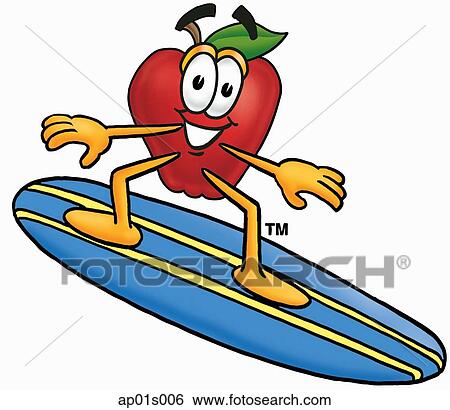 Apple surfing View Large Clip Art Graphic Clip Art - Apple surfing. Fotosearch