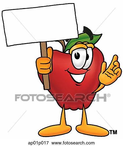Apple with a sign View Large Clip Art Graphic Clip Art - Apple with a sign. Fotosearch