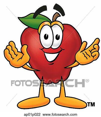 Apple with arms open View Large Clip Art Graphic Clipart - Apple with arms open. Fotosearch