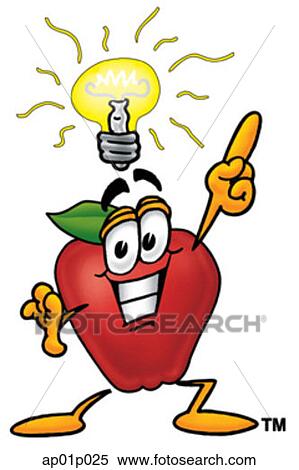 Apple with bright idea View Large Clip Art Graphic Clipart - Apple with bright idea. Fotosearch