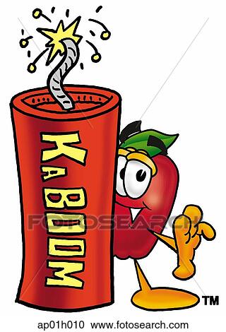 Apple with fire cracker View Large Clip Art Graphic Clipart - Apple with fire cracker. Fotosearch