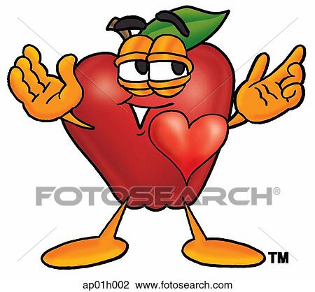 Apple with heart View Large Clip Art Graphic Clipart - Apple with heart. Fotosearch