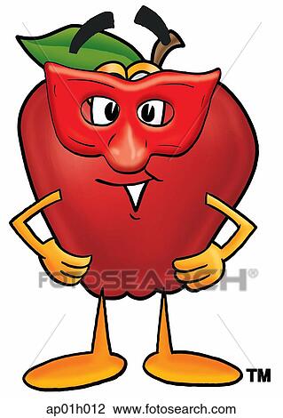 Clipart - Apple with mask. Fotosearch