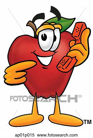 Apple with phone View Large Clip Art Graphic Clipart - Apple with phone. Fotosearch