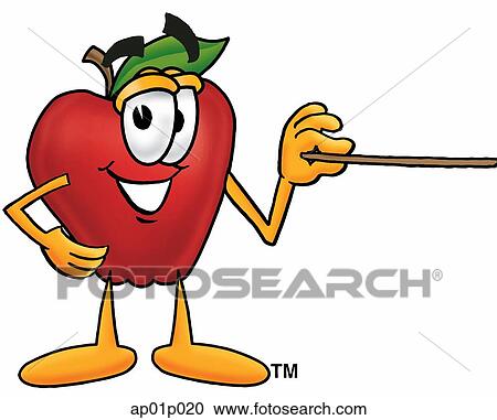 Apple with pointer View Large Clip Art Graphic Clipart - Apple with pointer. Fotosearch