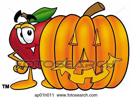Apple with pumpkin View Large Clip Art Graphic Clipart - Apple with pumpkin. Fotosearch