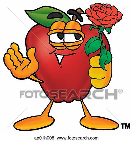 Apple with rose View Large Clip Art Graphic Clip Art - Apple with rose. Fotosearch