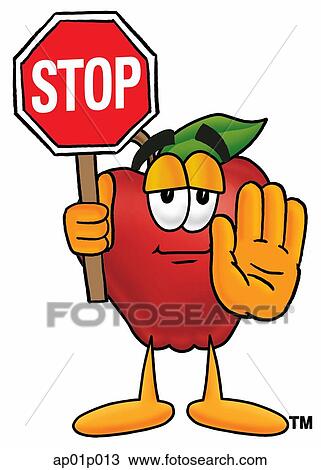 Apple with stop sign View Large Clip Art Graphic Clipart - Apple with stop sign. Fotosearch
