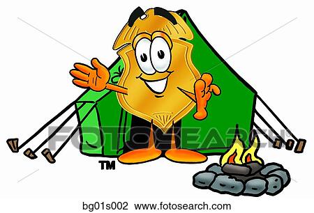 Badge camping View Large Clip Art Graphic Clipart - Badge camping. Fotosearch