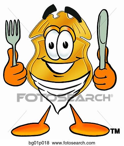 Clip Art - Badge eating. Fotosearch