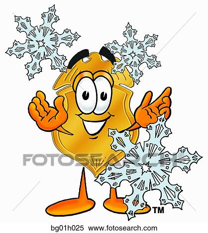 Badge in snow View Large Clip Art Graphic Clipart - Badge in snow. Fotosearch